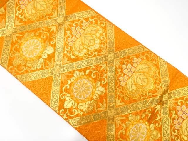 JAPANESE FUKURO OBI / WOVEN DIAGONAL GRID